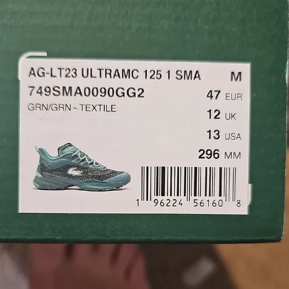 Lacoste Green AG-LT23 ULTRAMC Tennis Shoes - Picture 3 of 3